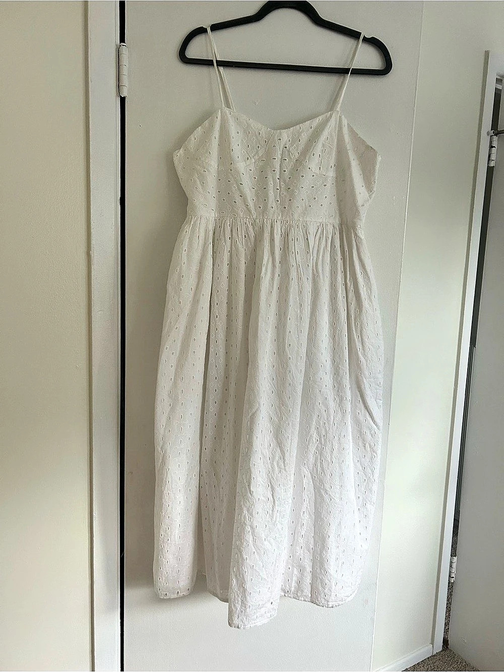 A New Day White Eyelet Midi Dress Size Large NWT